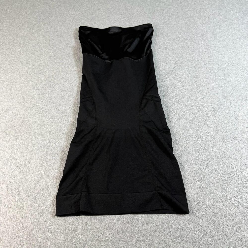 Spanx Slimmer & Shine Slip Shapewear Women Medium Black Strapless Body Shaper